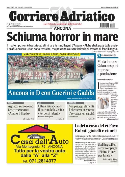 Prima-pagina-corriere adriatico-edizione-di-oggi-04-07-2024